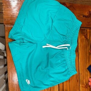 Nike Aqua Shorts with White Drawstring